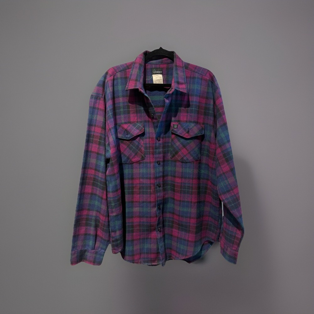 Codet Button Up cotton Multi Color Pockets Long Sleeve‎ Heavyweight Mens Size XL